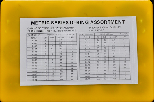 oring kit  404pcs 